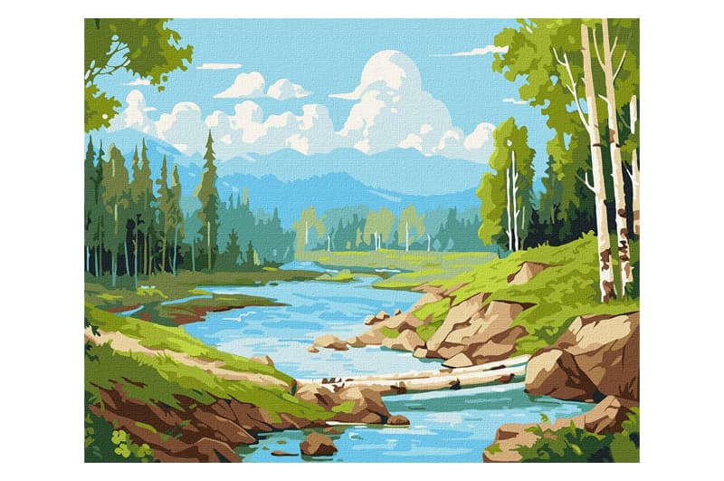 Набір для розпису по номерах 40x50 см KHO6341 "У березовому гаю" Ideyka