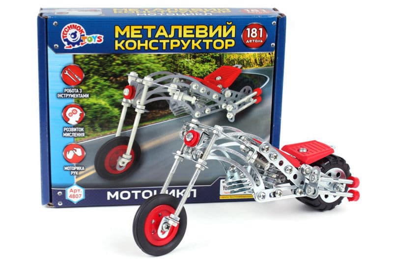 Конструктор металевий 4807 “Мотоцикл” 181 дет. в коробці ТЕХНОК