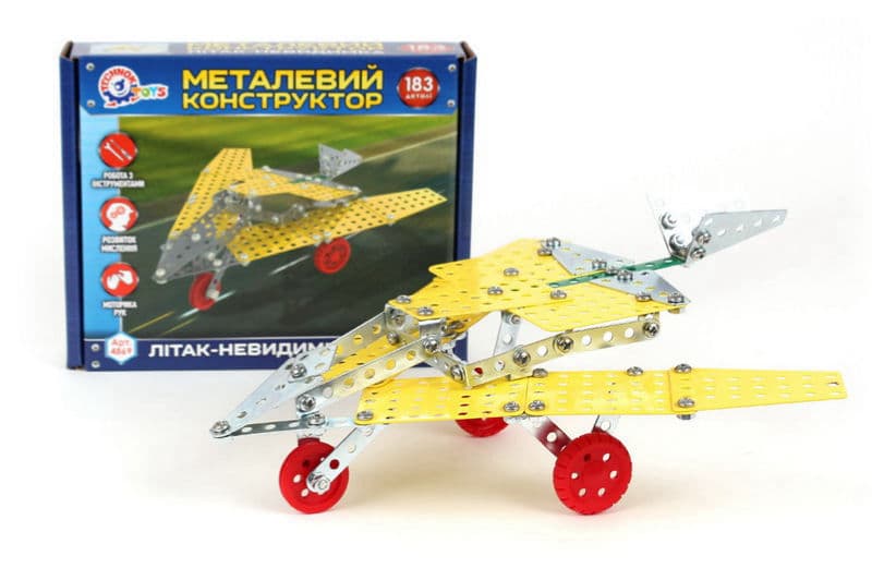 Конструктор металевий 4869 “Літак-невидимка” 183 дет. ТЕХНОК