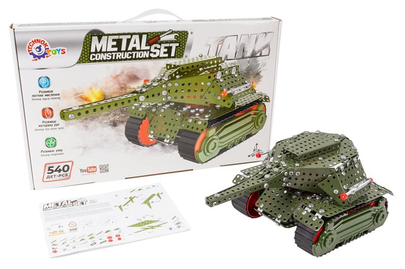 Конструктор металевий 9307 "Танк" 540 дет. ТЕХНОК