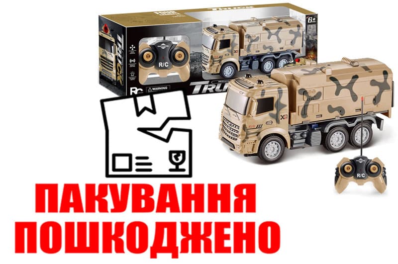 OUTLET Вантажівка військова на радіокеруванні, акумулятор, в коробці DH666-9E р.25*8*13см
