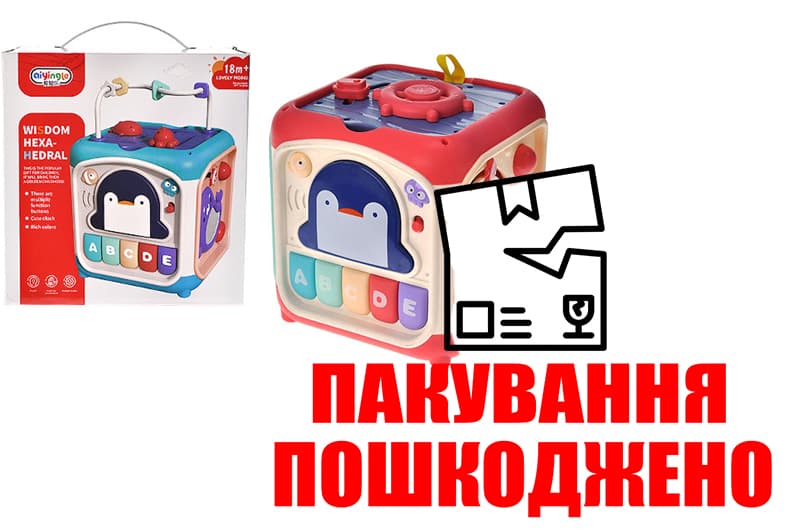 OUTLET Куб логіка 668-108 багатофункціональний, на батарейках, музика, світло, в коробці р.18,3x17,5x17,9 с