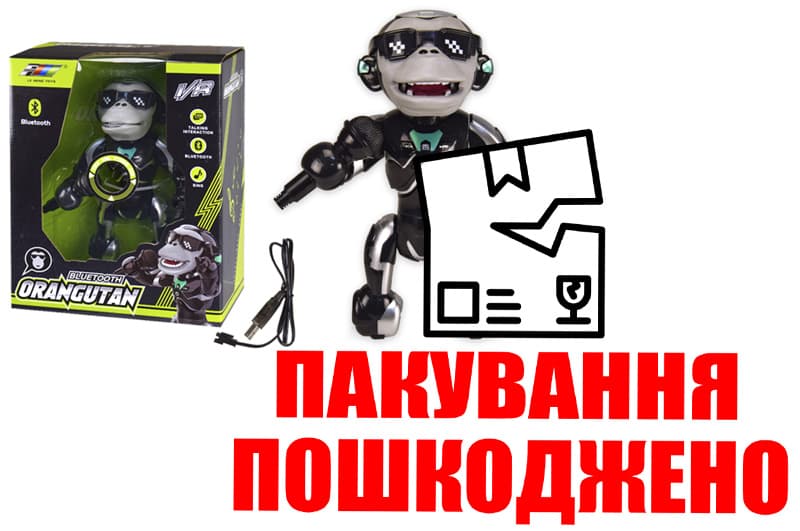 OUTLET Робот-мавпа батарейки Q2 світло, звук, співає, іграшка 26 см, в коробці 26,5*12,5*32,5 см