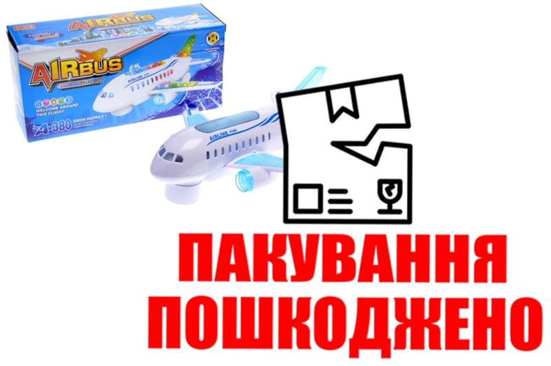 OUTLET Літак музичний зі світлом в коробці 6273