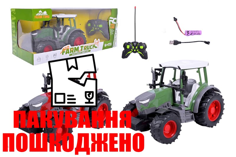 OUTLET Трактор на радіокеруванні 1188F акумулятор, 2 кольори USB-зярядний пристрій, коробка р.41x17x16см