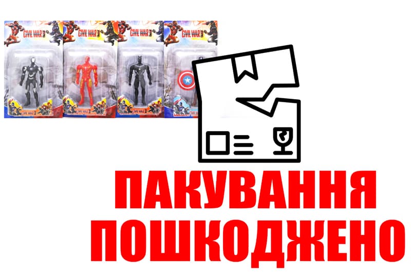 OUTLET Фігурки супергероїв (5 видів) в коробці 61811