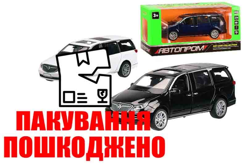 Машина металева 6611 АВТОПРОМ 1:32, 3 кольори, на батареках: світло і звук, відкриваються двері, в коробці 20,5*9*10