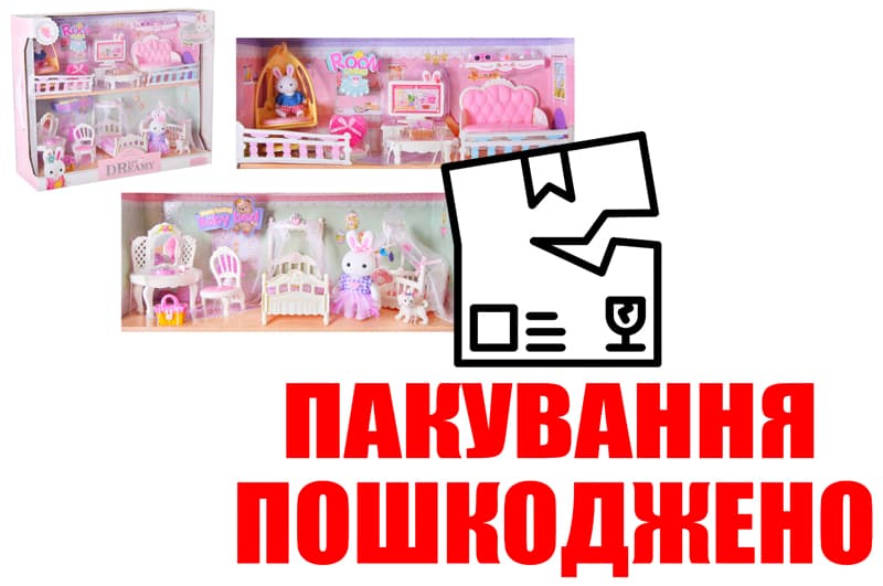 OUTLET Набір з флоксовими тваринами 6627, спальня, в наборі фігурки, прикраси, в коробці р. 30*24*11см