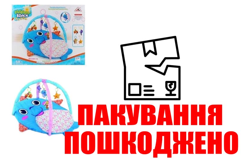 OUTLET 0 Килимок з брязкальцями JL621-1A/1B слон/дельфін 2в.кор.58*7,8*46