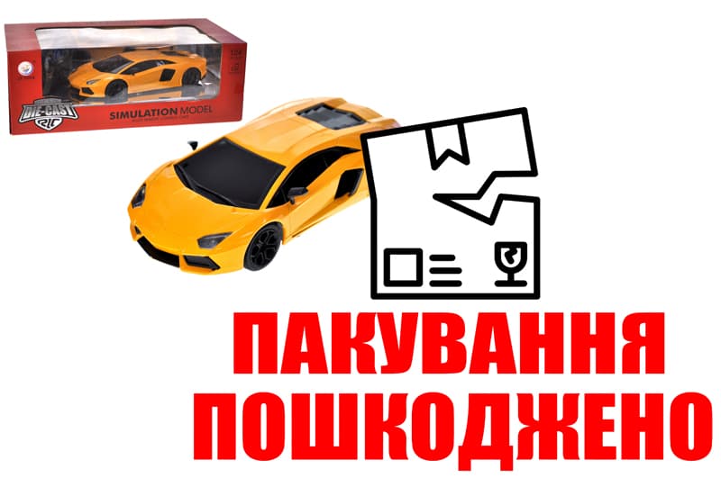 OUTLET 0 Машина Lamborghini металева, на радіокеруванні, акумулятор, в коробці JT039 р.30*15,6*11,1 см