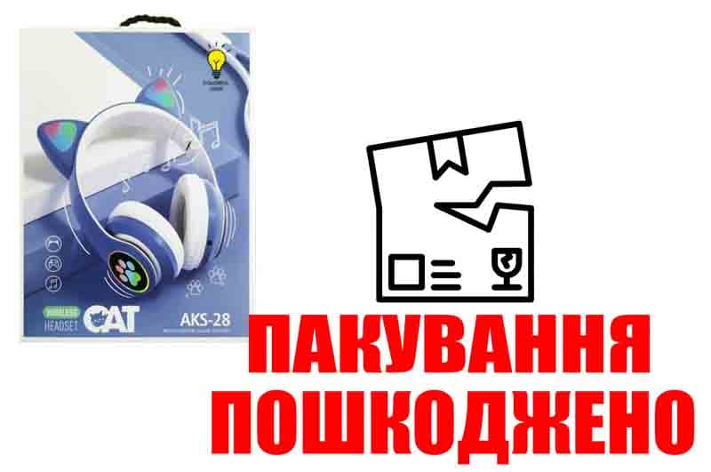 OUTLET Дитячі блутуз навушники LED CAT EAR STN-28/VIV23M/STN-23M/AA10-2/P10-2