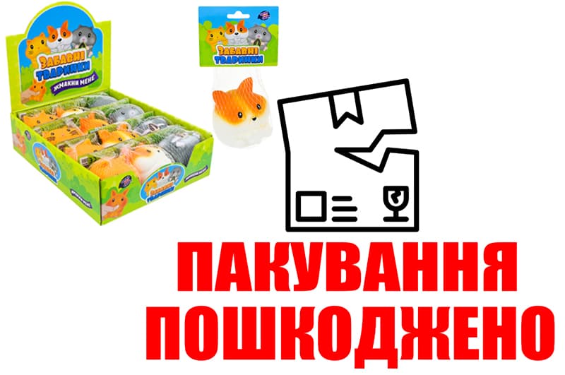 OUTLET Іграшка антистрес, CKS-10787(SZ2402) тварини 6*7 см. 3 мікс 12 шт. в дисплей боксі р. 20,5*6,5*25,5