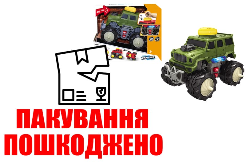 OUTLET Джип на великих колесах A2266B-1 на батарейках, музика, світло, в коробці р. 19,5*14,5*15 см.