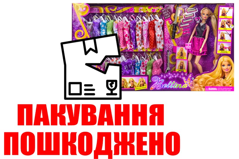 OUTLET Лялька 68032 набір суконь,аксесуари, кор.60*11*33 см