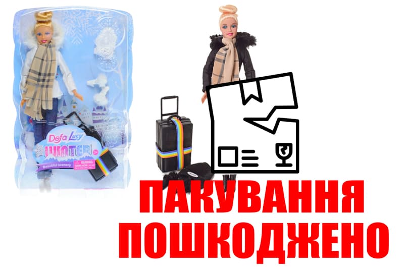 OUTLET 0 Лялька DEFA 8424 30 см, чемодан, 2 види, в блістері , 22-33-6см