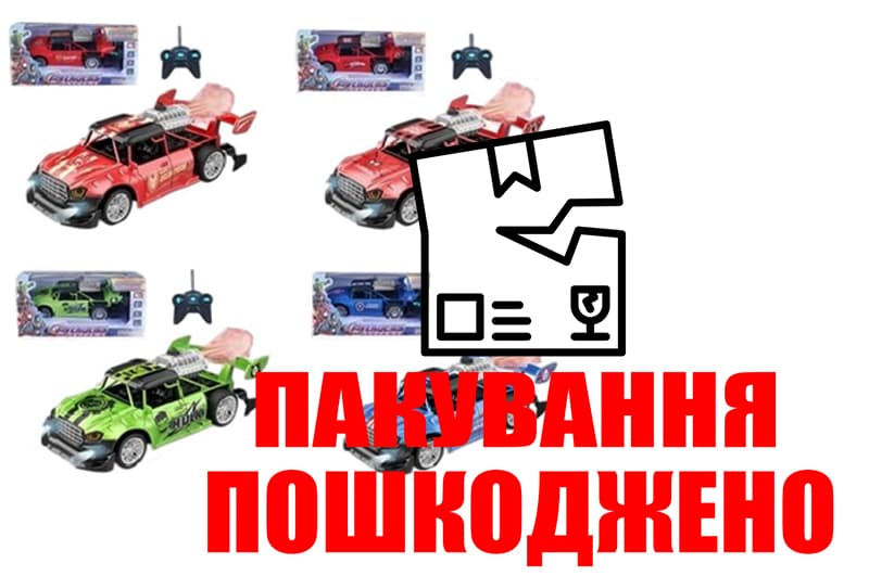 OUTLET Джип на радіокеруванні LU6688-4A/5A/6A/7A супергерої акумулятор, USB, світло, дим 4 види кор.25*11*1