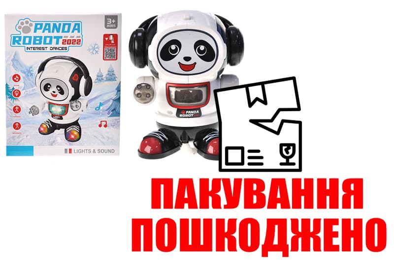 OUTLET Робот "Панда" на батарейках, світло і музика, в коробці ZR156-6 р.16,7*13,6*10,3см