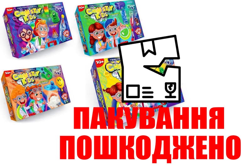 OUTLET Набір для дослідів CHK-01-01U,02U,03U,04U CHEMISTRY KIDS великий DANKO