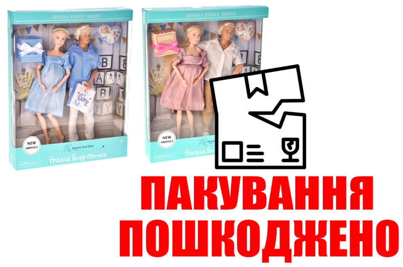 OUTLET Лялька A811A/B мікс 2 види, пара, Кен та вагітна Барбі, дитина всередині короб. 36,5*6*30 см