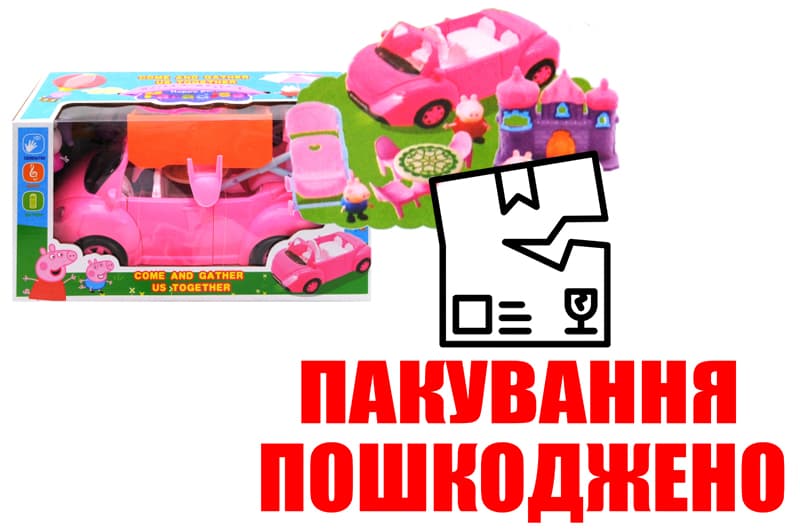 OUTLET Машина з героями "Свинка" музична, зі світлом, в коробці YM11-806 р.30*16*15см