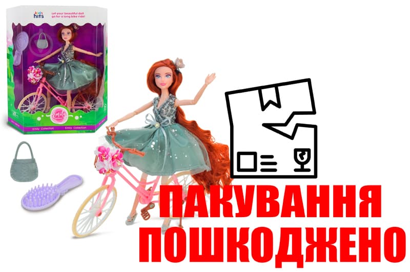 OUTLET Лялька KH23/020 Emily Romantic з велосипедом, коробка 30x34x10 см