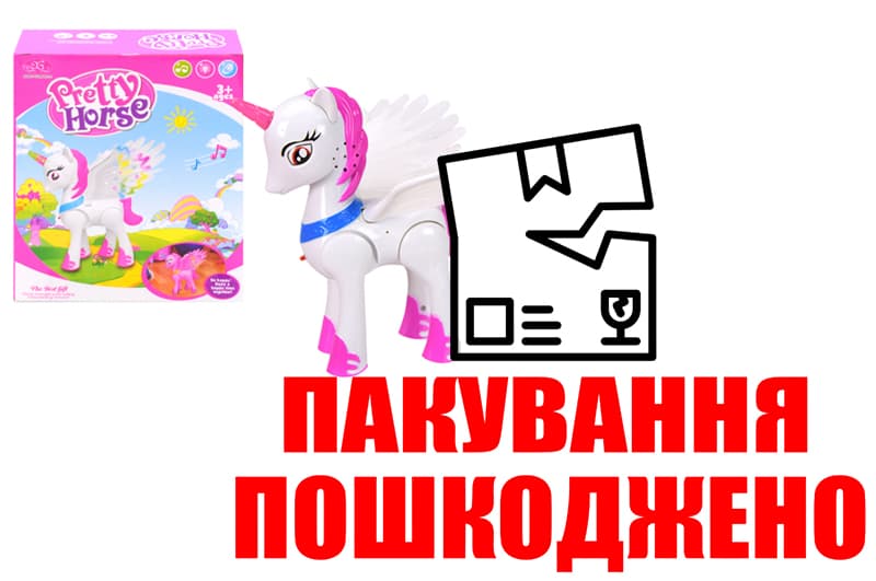 OUTLET Поні музичне зі світлом, ходить, в коробці XG001 р.21,5*18,5*7,5см.
