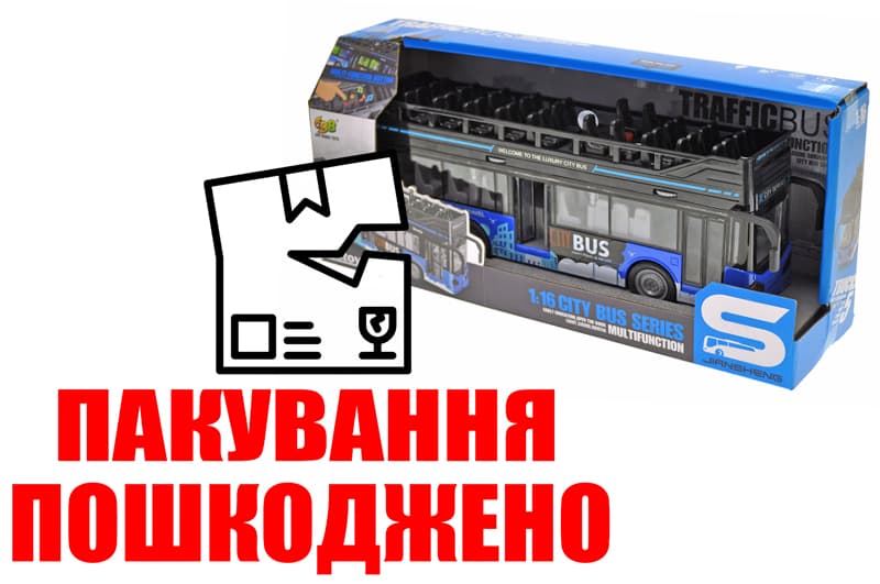OUTLET Автобус інерційний, озвучений, зі світлом в коробці JS122 р.33*9,5*15,5см