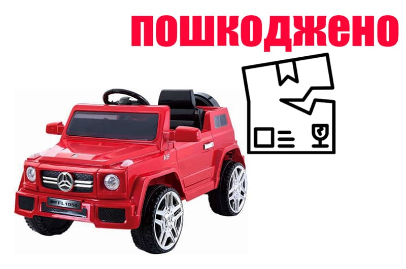 OUTLET Електромобіль джип FL1058 RED на Bluetooth 2.4G Р/У 2*6V4.5AH мотор 2*25W с MP3 117*69*53