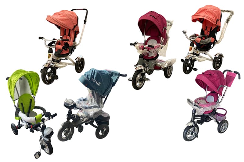 OUTLET Велосипед 3-колісний з ручкою і функцією повороту сидіння, TURBO TRIKE червоний, рожевий,світло рожевий