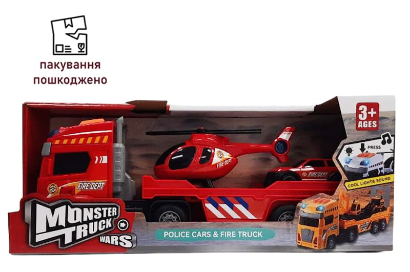 OUTLET Трейлеровоз інерційний, озвучений, зі світлом, в коробці 5527-2 р.39*10,5*15,5см