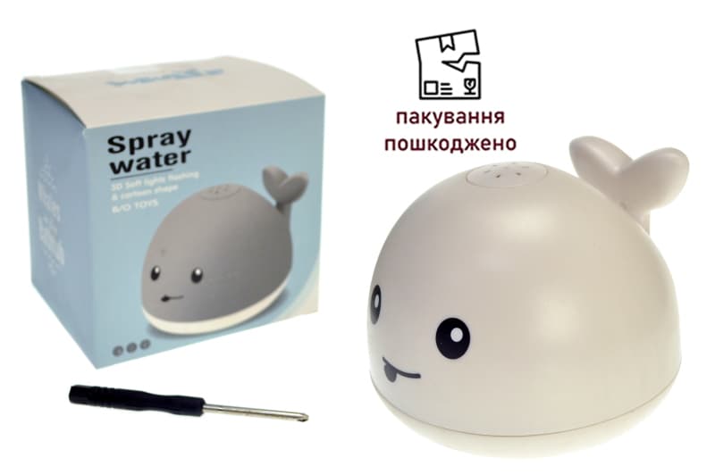 OUTLET  Іграшка для ванної кімнати Кит  з фонтаном 107A