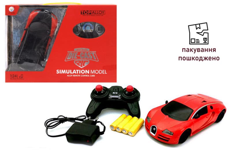 OUTLET Машина Bugatti металева на радіокеруванні, акумулятор, в коробці JT0133 р.32*35*23 см