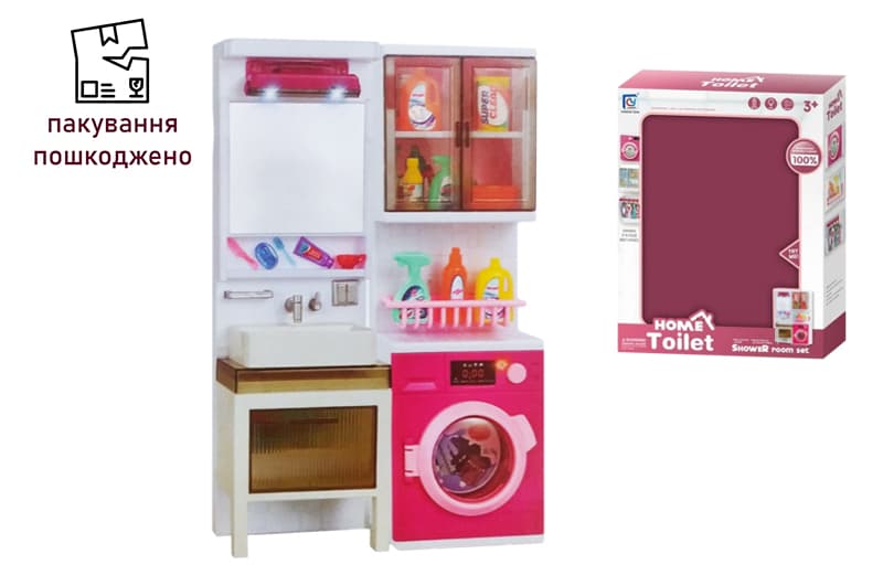 OUTLET Меблі 68806-2 ванна кімната з пральною машиною батарейка світло музика кор.36,5*9,5*26,5 см