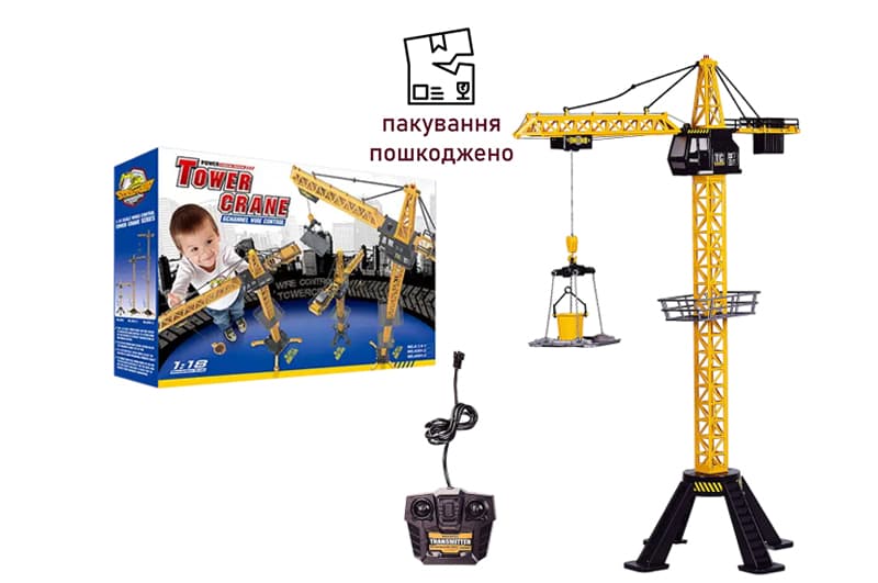 OUTLET Будівельний кран часткове р/к 6391 на батарейках, світло, в коробці. р. 53.5*10.5*36 см.