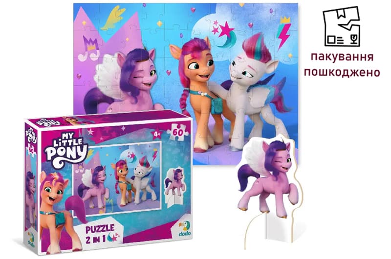 OUTLET Пазл My Little Pony 60ел. з фігуркою Стильні подружки 200140 DoDo