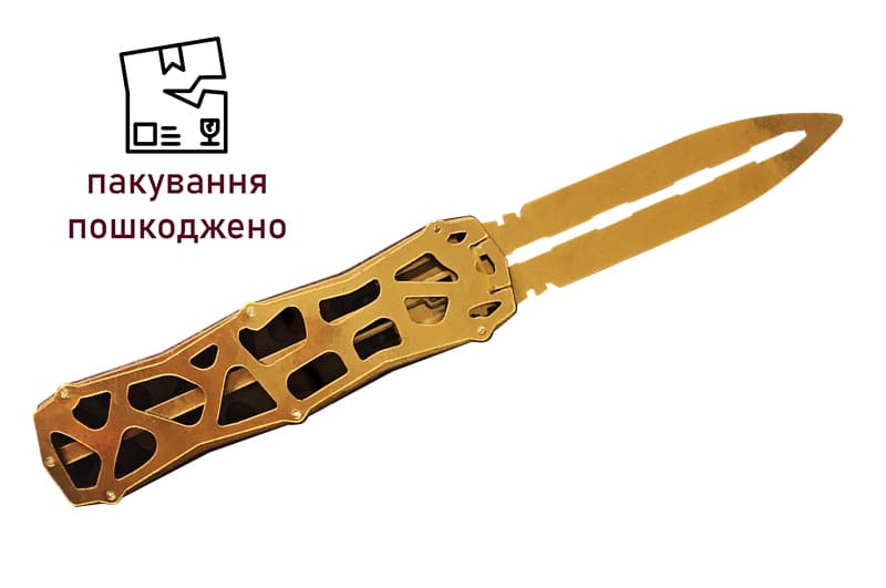OUTLET Сувенірний ніж, модель з дерева ВИКИДУХА СКЕЛЕТОН (Золото)