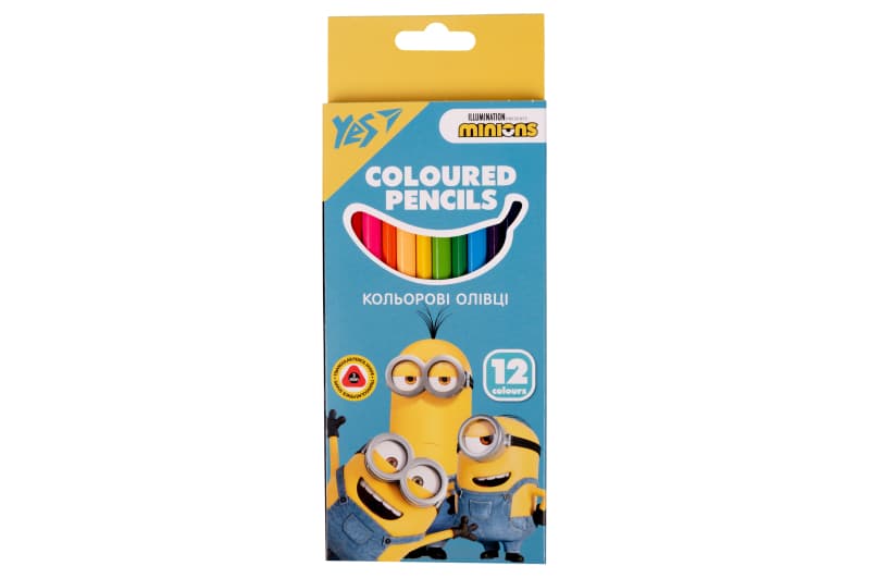 OUTLET 0 ​Олівці кольорові Yes Minions 12 кольорів 290706