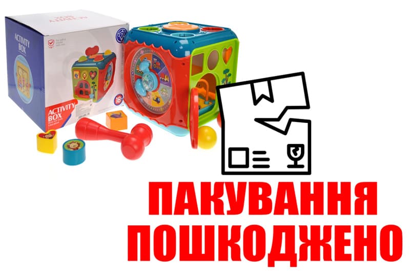 OUTLET Логіка-куб HE0533 багатофункціональний, музика, світло, коробка 23*22*23 см