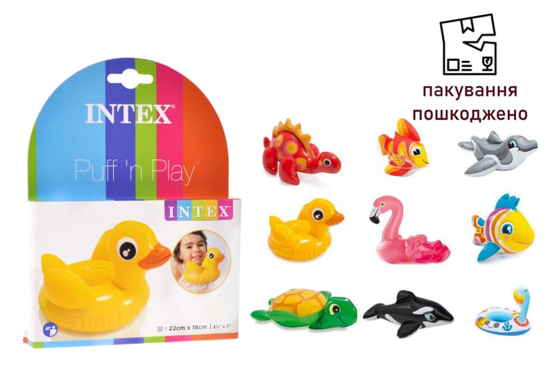 OUTLET 0 Надувна іграшка 58590  Весело купатися  9 видів Intex