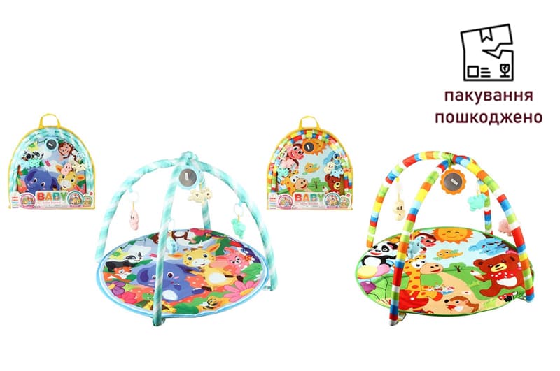 OUTLET 0 Килимок з брязкальцями, 940/942, 2 кольори, коробка, р. 62*3*63 см