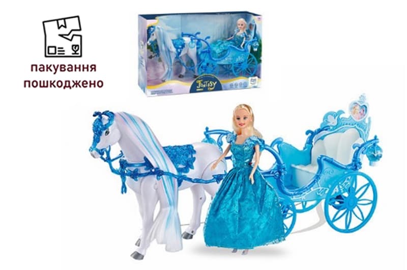OUTLET 0 Карета 297A з конем і лялькою 29 см. на батарейки, музика, коробка 53,5*17,5*30 см