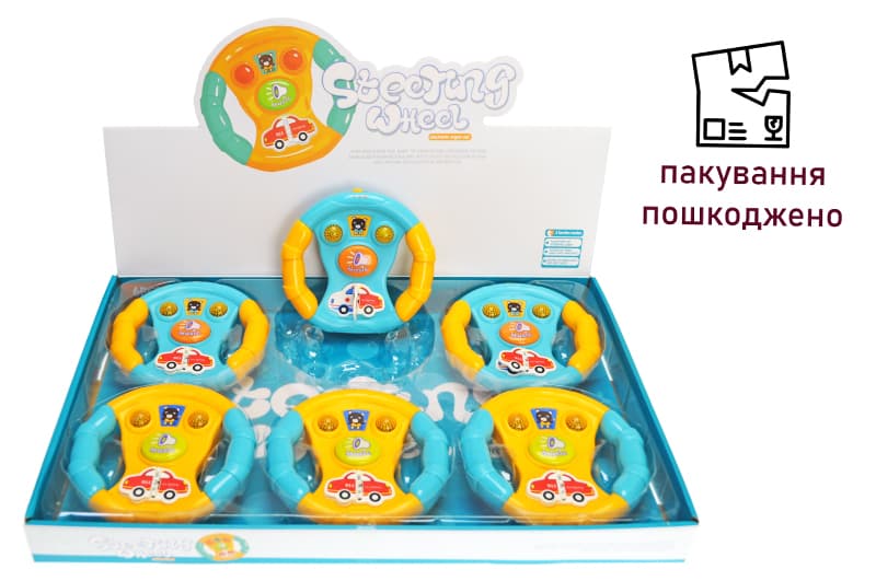 OUTLET 0 Кермо музичне, зі світлом, в блоці 6шт, 855-83A р.14*13*2см