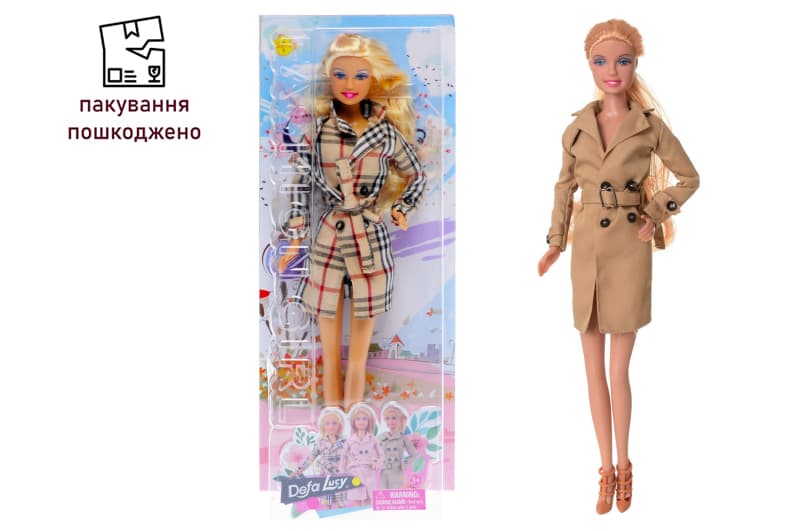 OUTLET 0 Лялька DEFA 29 см 8425 3 кольори, планшет 32*6*13 см