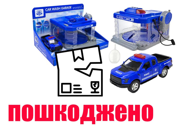 Паркінг CLM-888 поліція, на батарейках, світло, звук, транспорт у наборі, в коробці р 33,7x23,7x22,5см