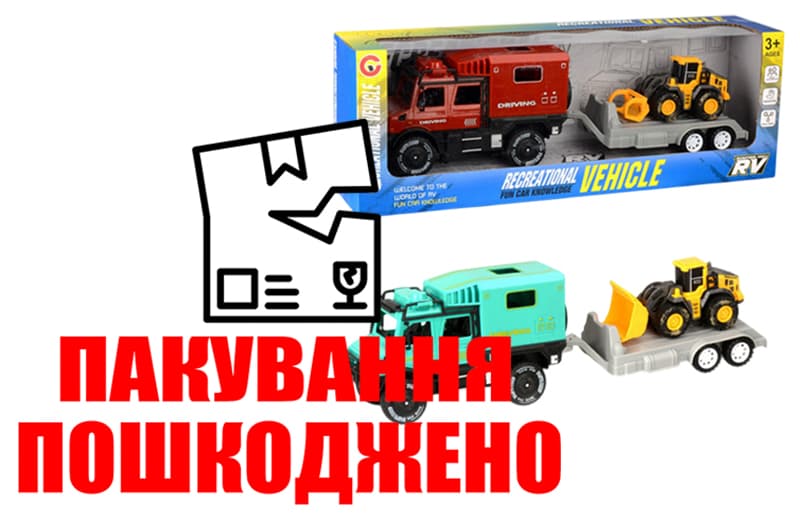OUTLET Автовоз 9892-11 інерційний, з трактором, в коробці р.41x9x14,5 см YG Toys