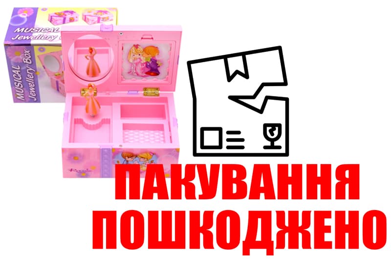 Музична скринька з дзеркалом і балериною в коробці 9209 р.16*11,5*9см.