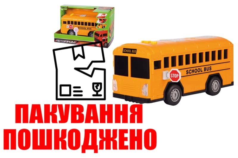 OUTLET Автобус батарейки 7988B АВТОПРОМ світло, звук, в коробці 21x13x11 см