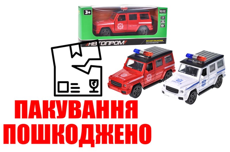 OUTLET Машина металева 3619 АВТОПРОМ ,1:32,3 кольори, відкриваються двері, в коробці 16x7x7 см