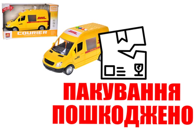 OUTLET Машина Служба доставки  інерційна, озвучена, зі світлом, в коробці WY591C р.27x16,5x11,5см.