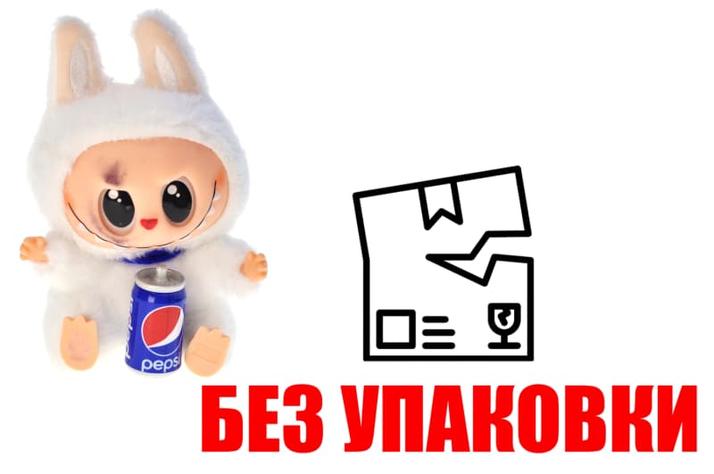 OUTLET М'яка іграшка-брелок монстрик Лабубу Пепсі прозорій коробці